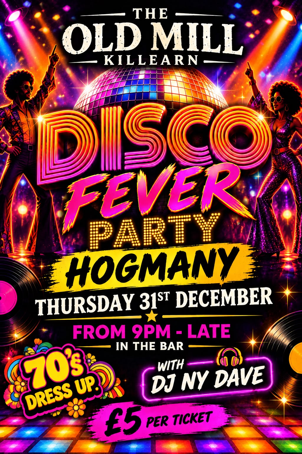 Hogmanay Disco Fever Party poster